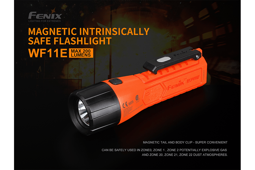 Fenix WF11E Intrinsically Safe Flashlight, Work Flashlight, Fenix Store, at Festive Water Paddlesports