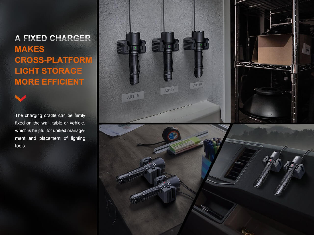 Fenix WF26R Cradle Charging LED Work Flashlight, Work Flashlight, Fenix Store, at Festive Water Paddlesports