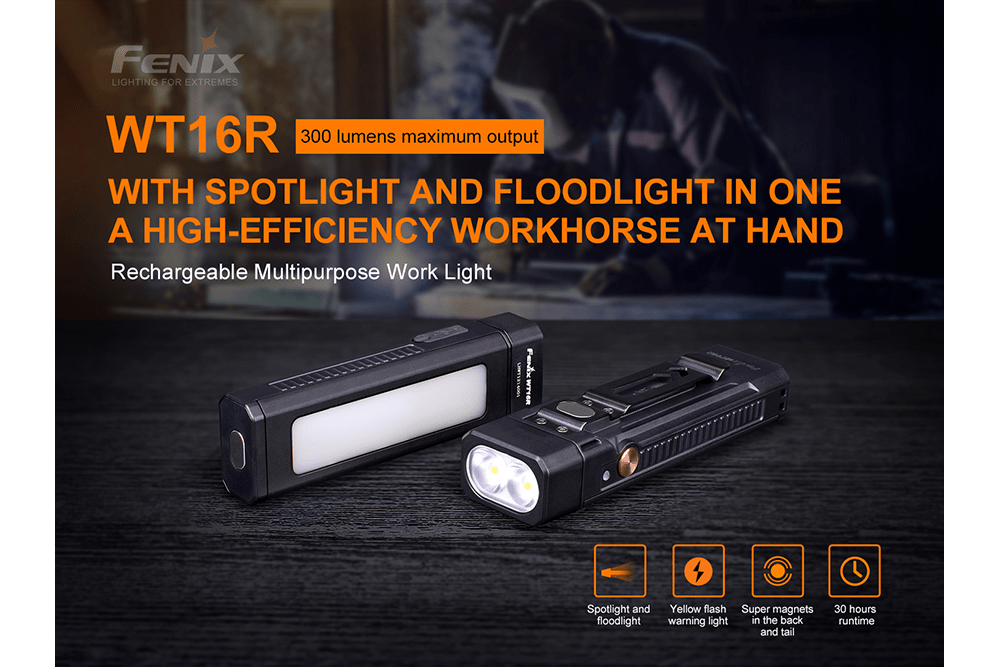 Fenix WT16R Rechargeable Work Light, Work Flashlight, Fenix Store, at Festive Water Paddlesports