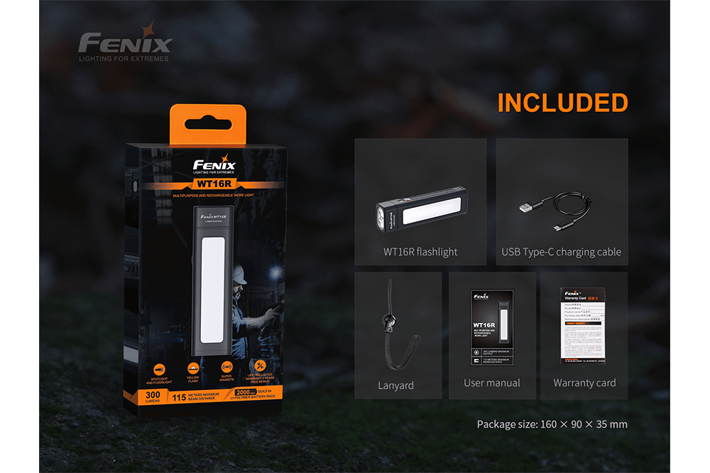 Fenix WT16R Rechargeable Work Light, Work Flashlight, Fenix Store, at Festive Water Paddlesports