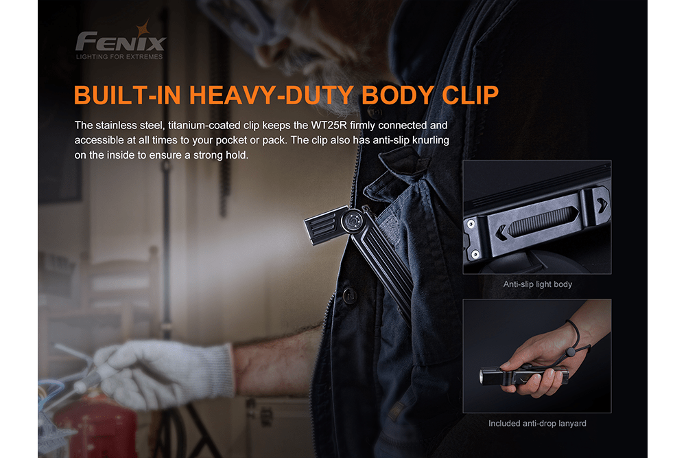 Fenix WT25R Adjustable Head LED Flashlight - 1000 Lumens, Work Flashlight, Fenix Store, at Festive Water Paddlesports