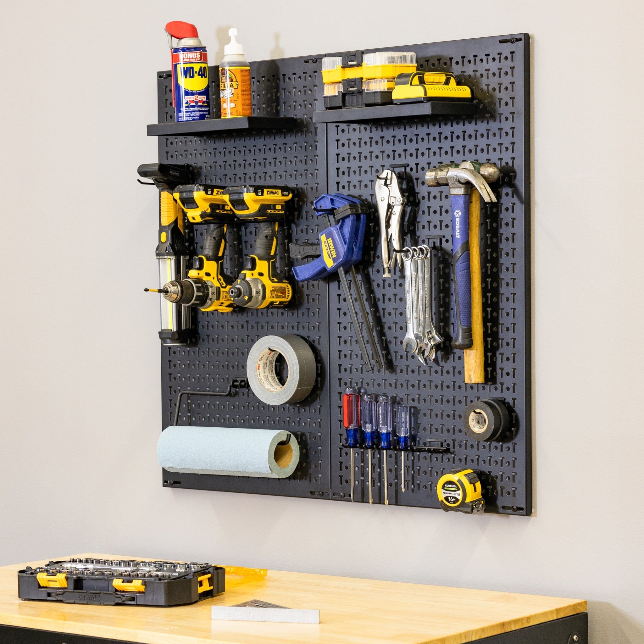 Folding Workbench and Pegboard Workshop Set, Wall Mounted, StoreYourBoard, , , at Festive Water Paddlesports