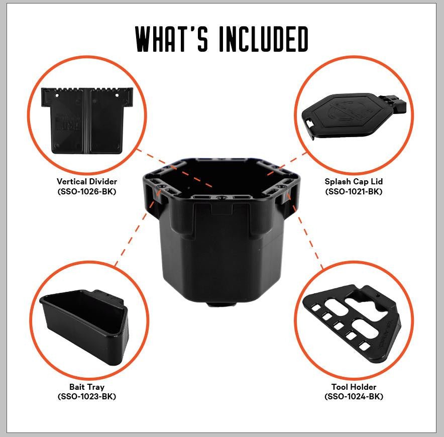 Fully Loaded Cup Holder Pro, Accessories, YakAttack, at Festive Water Paddlesports