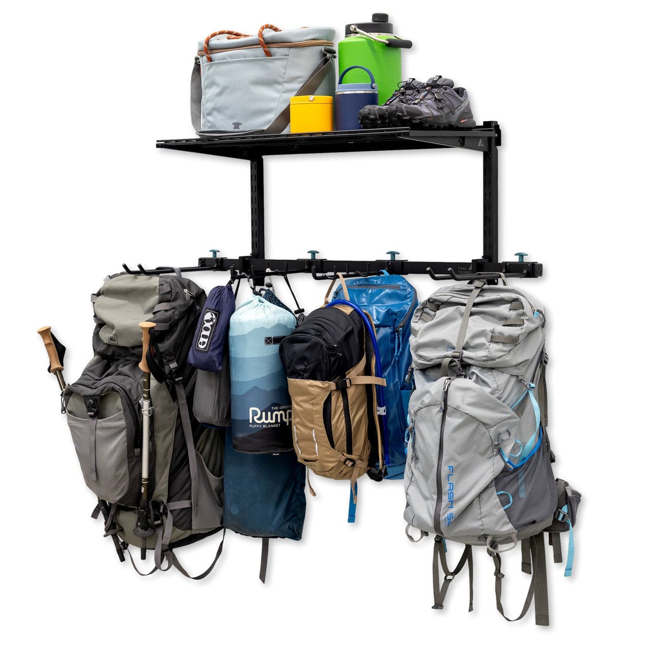 G - Hike & Camp + Shelf | Adjustable Wall Storage System | Holds 300 lbs, Wall Mounted, StoreYourBoard, , , at Festive Water Paddlesports