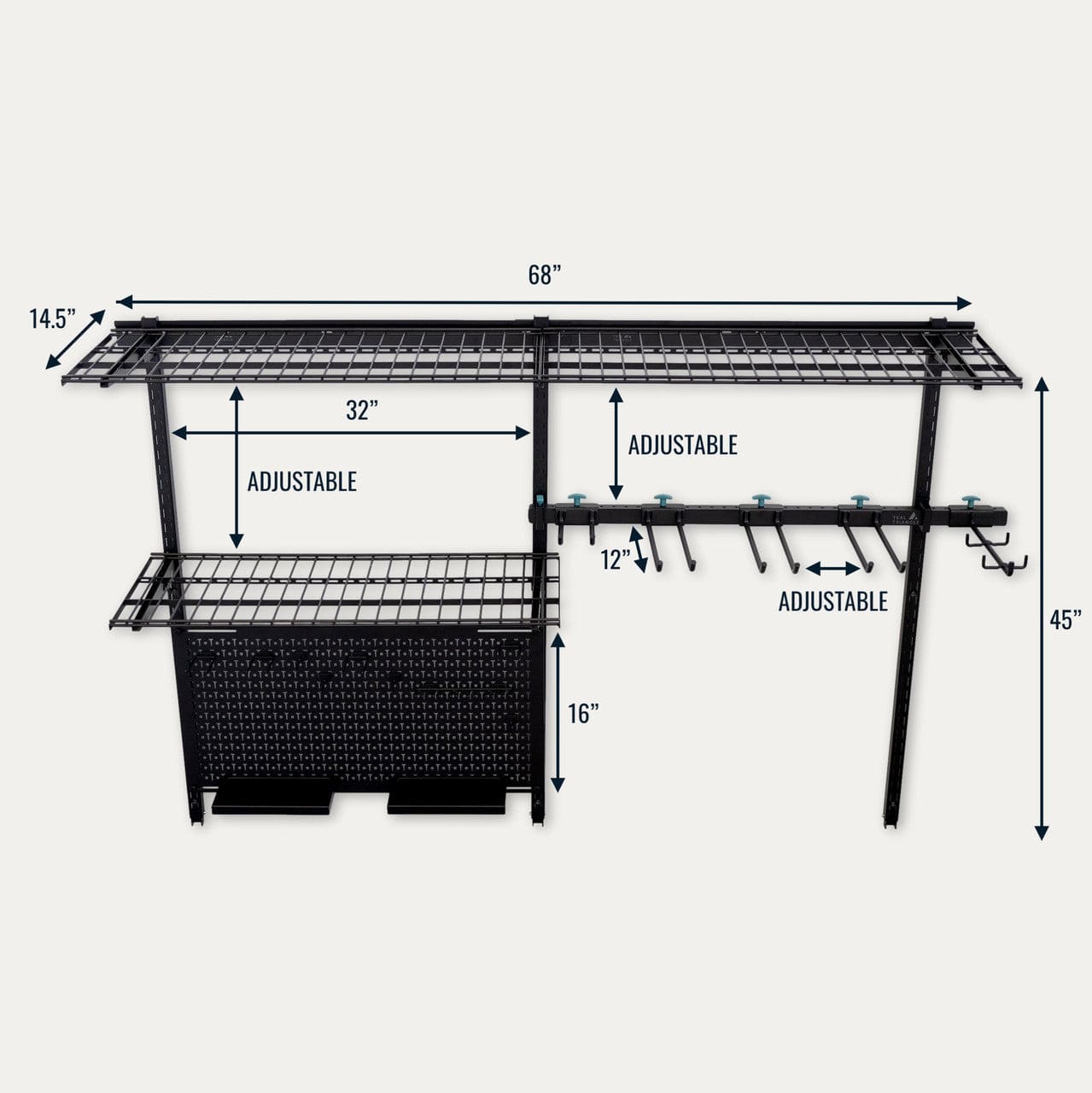 G - Tool Pro | Adjustable Wall Storage System | Holds 500 lbs, Wall Mounted, StoreYourBoard, , , at Festive Water Paddlesports