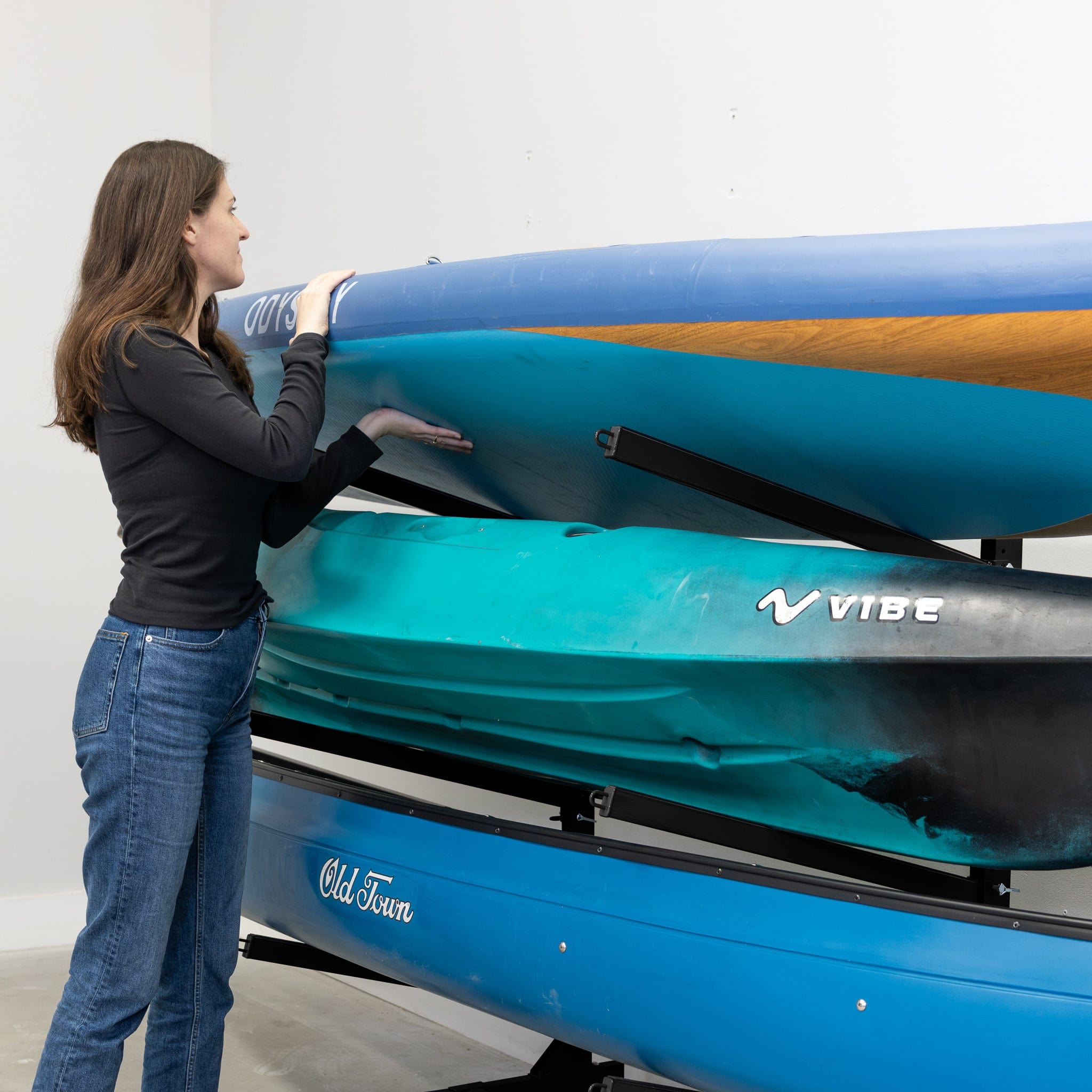 G - Watersport 2 Levels With Wheels | Single - Sided | Black, , StoreYourBoard, , , at Festive Water Paddlesports