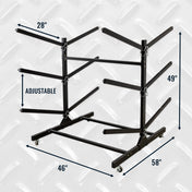 G - Watersport 6 Levels With Wheels | Double - Sided | Black, Freestanding, StoreYourBoard, , , at Festive Water Paddlesports