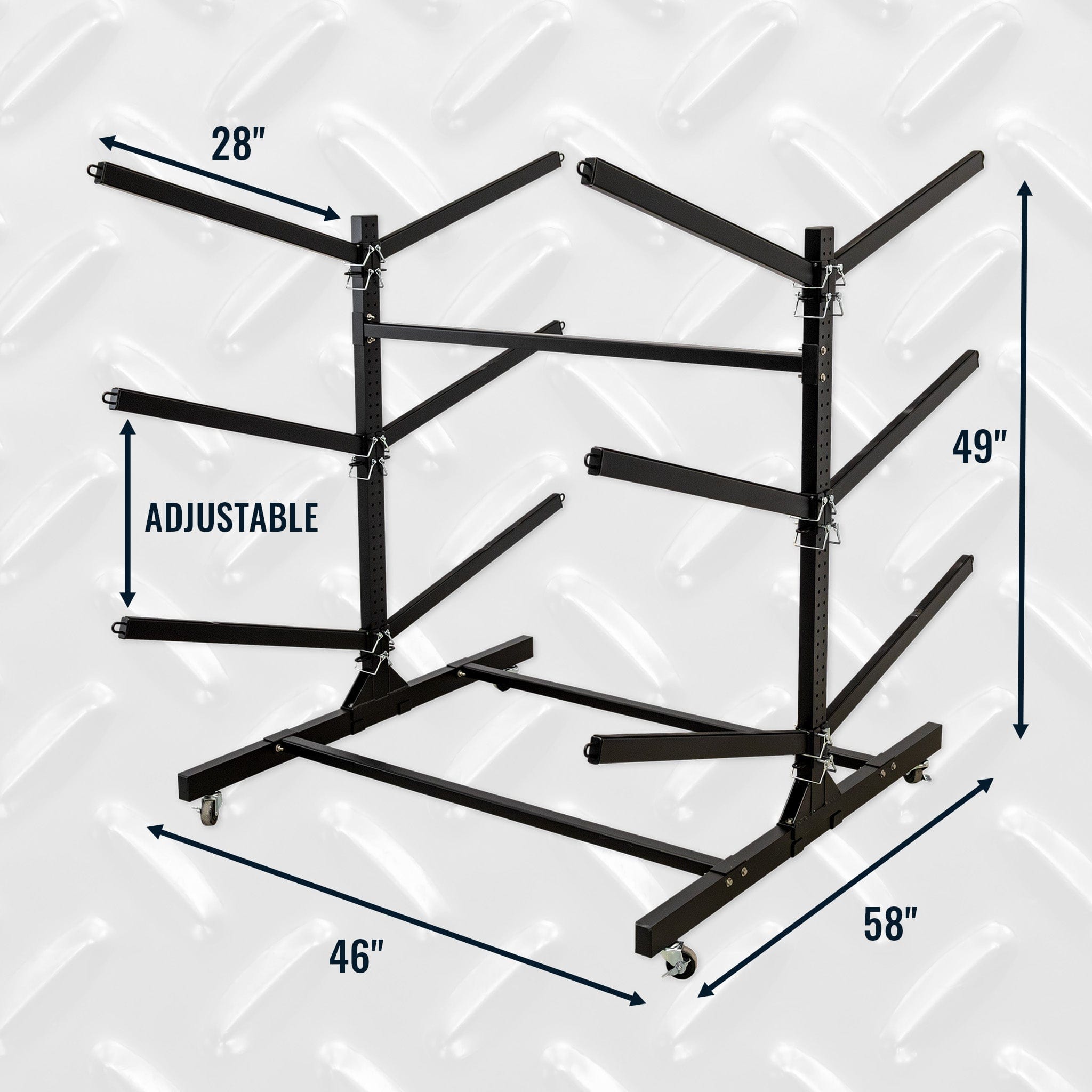 G - Watersport 6 Levels With Wheels | Double - Sided | Black, Freestanding, StoreYourBoard, , , at Festive Water Paddlesports