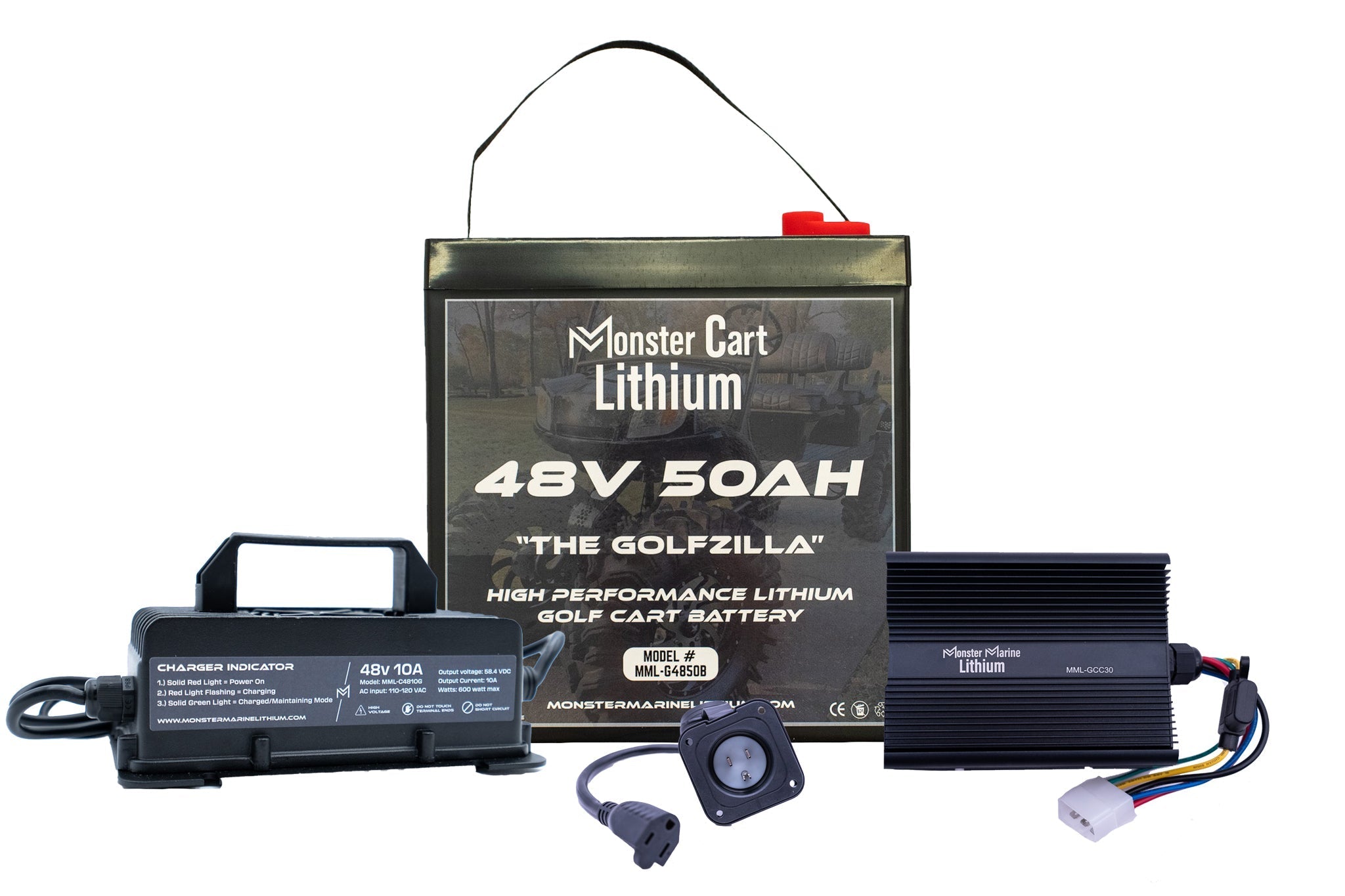 GOLFZILLA BUNDLE - 48V 50AH LITHIUM & 48V 10A WATERPROOF CHARGER, , Monster Marine Lithium, at Festive Water Paddlesports