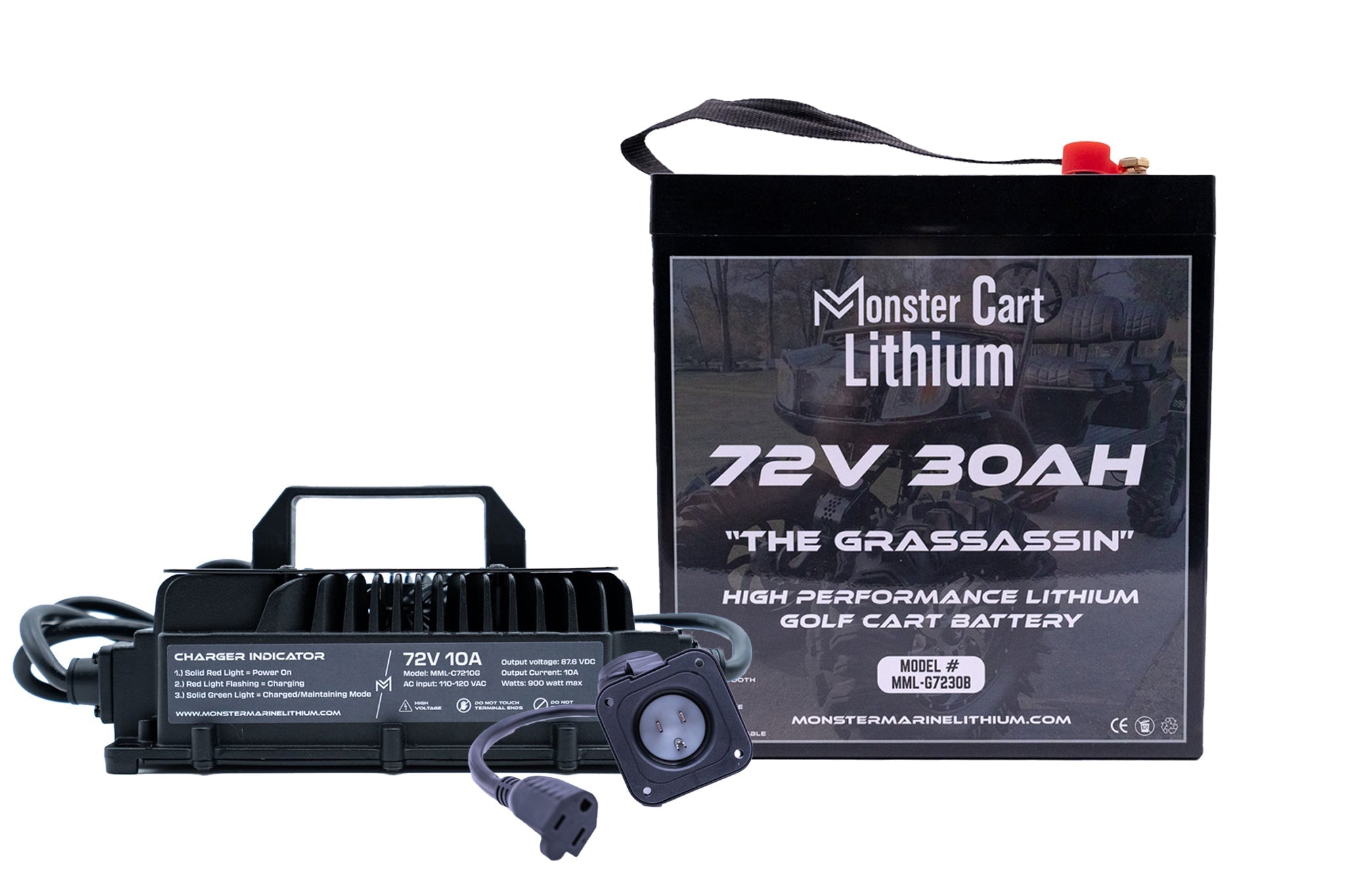 GRASSASSIN BUNDLE - 72V 30AH LITHIUM & 72V 10A WATERPROOF CHARGER, , Monster Marine Lithium, at Festive Water Paddlesports