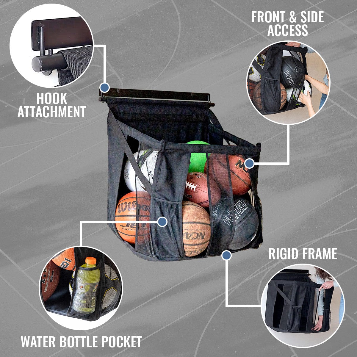 Hall of Fame Ball Storage Rack, Wall Mounted, StoreYourBoard, , , at Festive Water Paddlesports