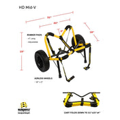 Heavy Duty Airless Cart (Mid - V™ & Flat Platform), Carts, Suspenz, Flat Platform at Festive Water Paddlesports