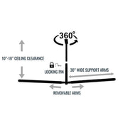 Hi - Port 2 | Ladder Adjustable Ceiling Storage Rack | Double | Holds 150 lbs, Ceiling, StoreYourBoard, , , at Festive Water Paddlesports