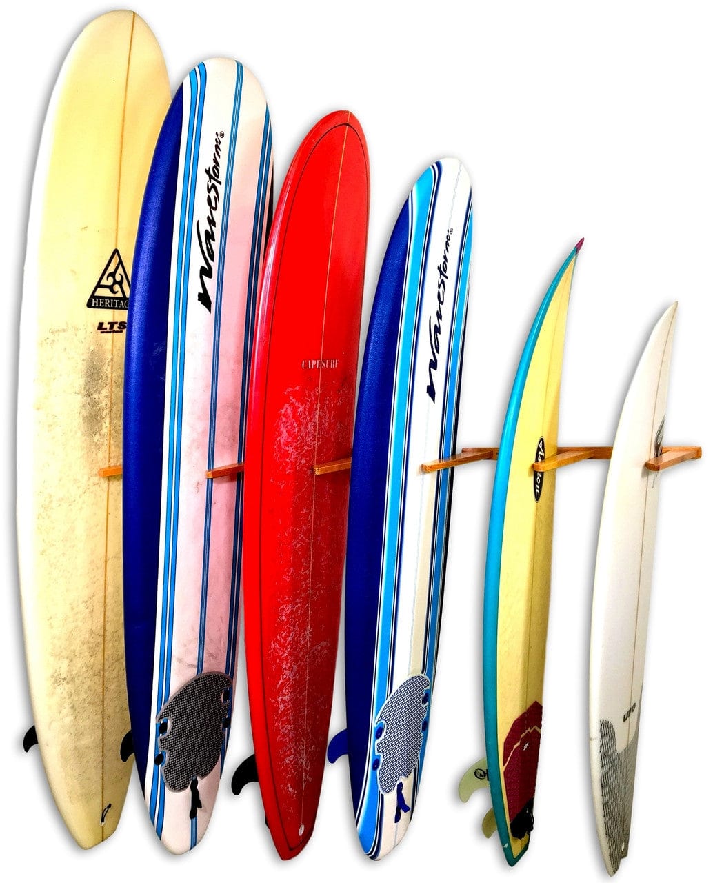 Holden Beach Surfboard Storage Vertical Wood Rack | Holds 6 Surfboards, Freestanding, StoreYourBoard, , , at Festive Water Paddlesports