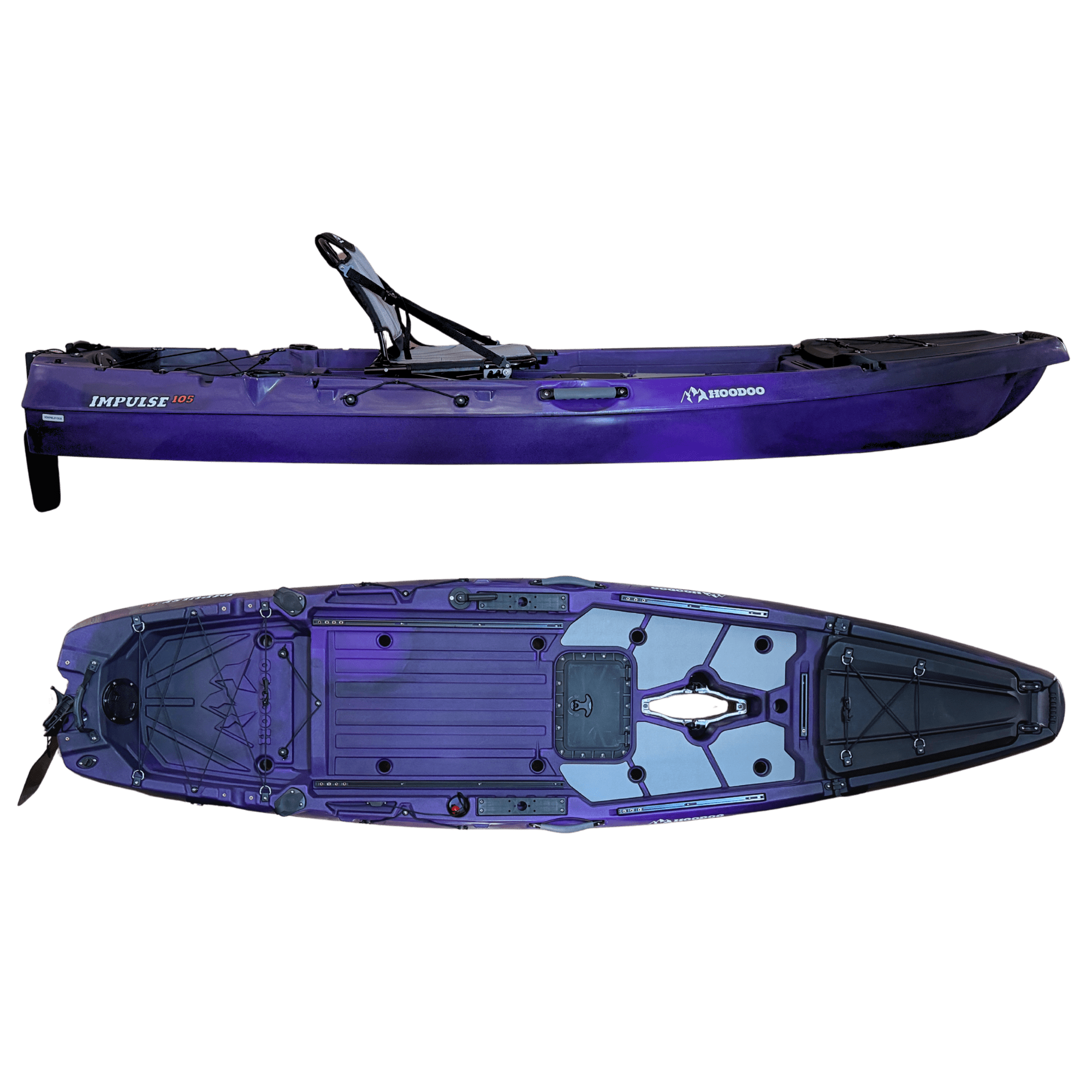 Hoodoo Impulse 105 Fin Drive Kayak, Kayak, Hoodoo Sports, Paddle Only (No Fin Drive) Purple Haze at Festive Water Paddlesports