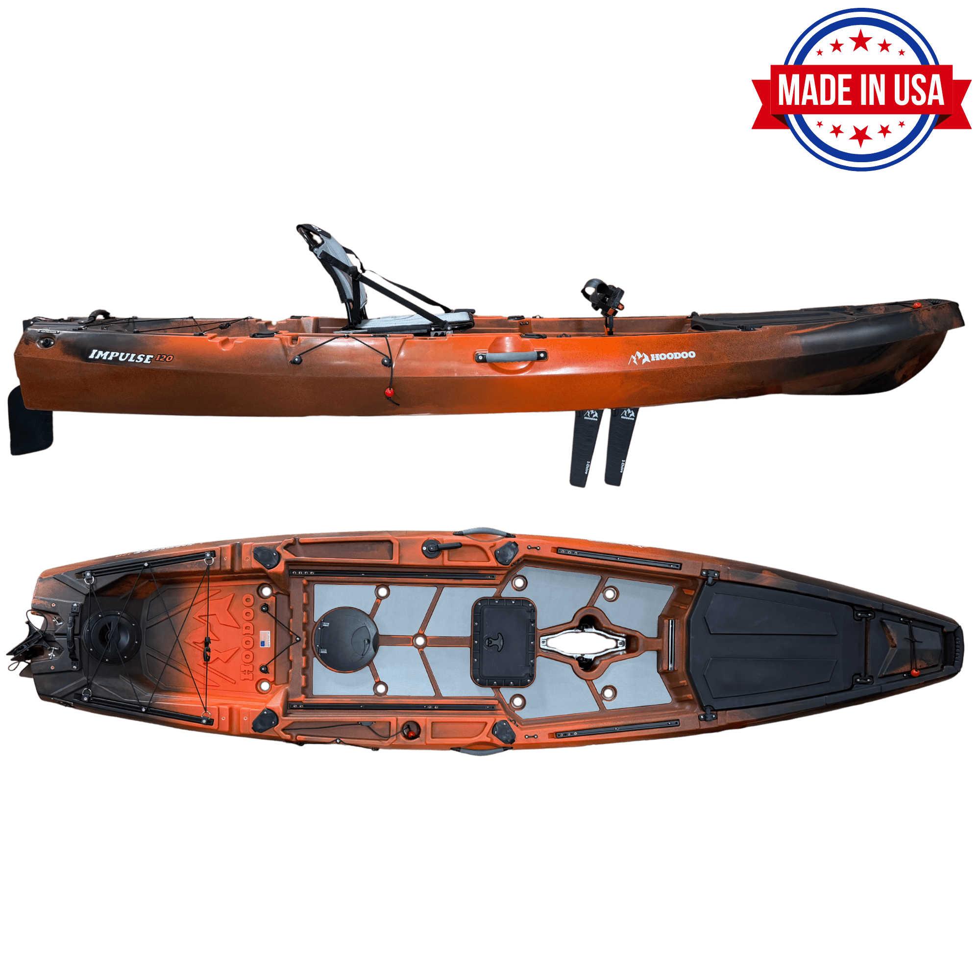 Hoodoo Impulse 120 Fin Drive Kayak, Kayak, Hoodoo Sports, Fin Drive Marine Reef at Festive Water Paddlesports