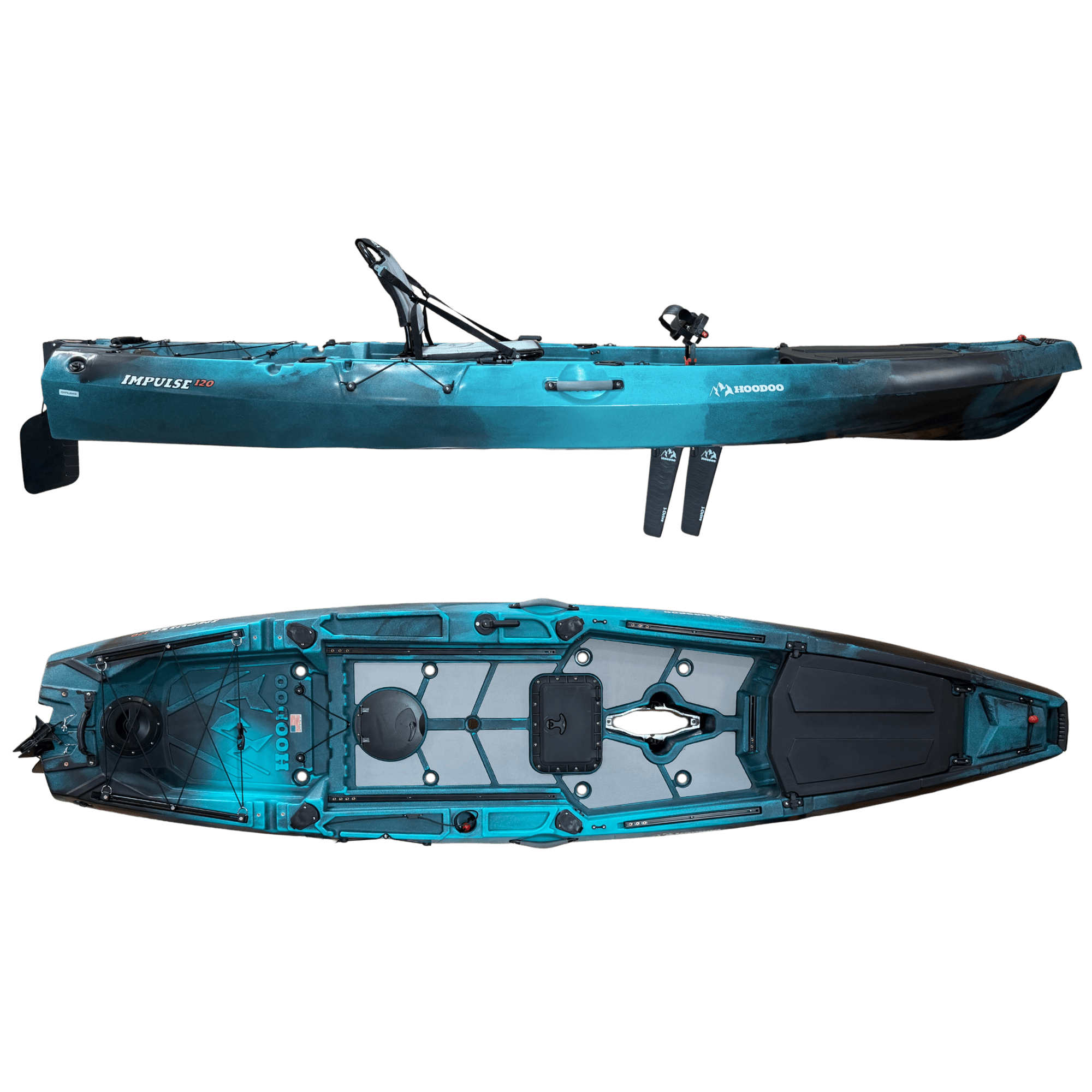 Hoodoo Impulse 120 Fin Drive Kayak, Kayak, Hoodoo Sports, Fin Drive Marine Reef at Festive Water Paddlesports