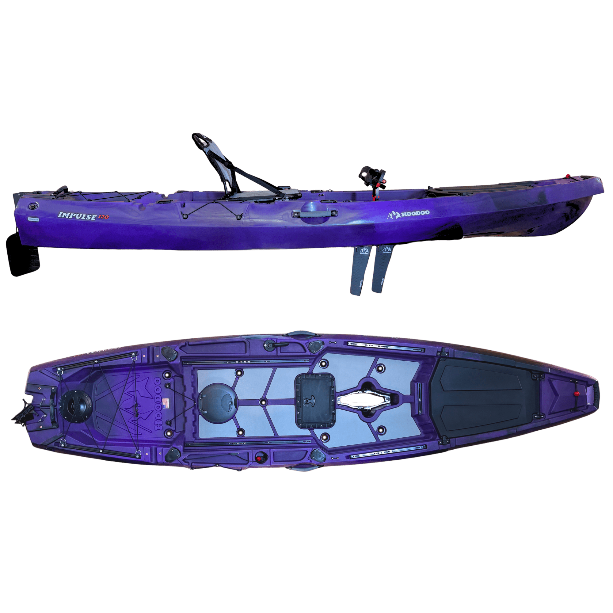 Hoodoo Impulse 120 Fin Drive Kayak, Kayak, Hoodoo Sports, Fin Drive Purple Haze at Festive Water Paddlesports