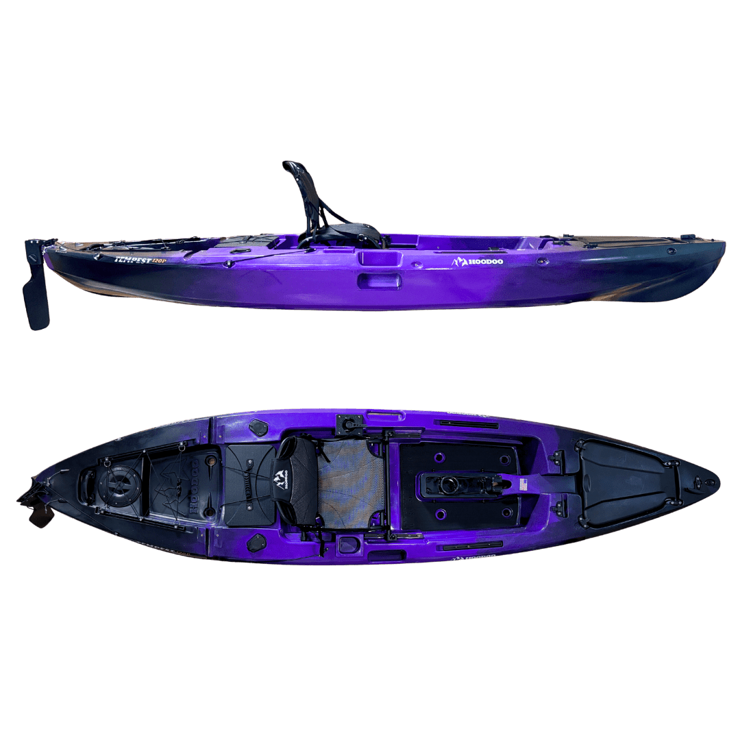Hoodoo Tempest 120P Pedal Drive Kayak, Kayak, Hoodoo Sports, Paddle Only (No Prop Drive) Purple Haze at Festive Water Paddlesports