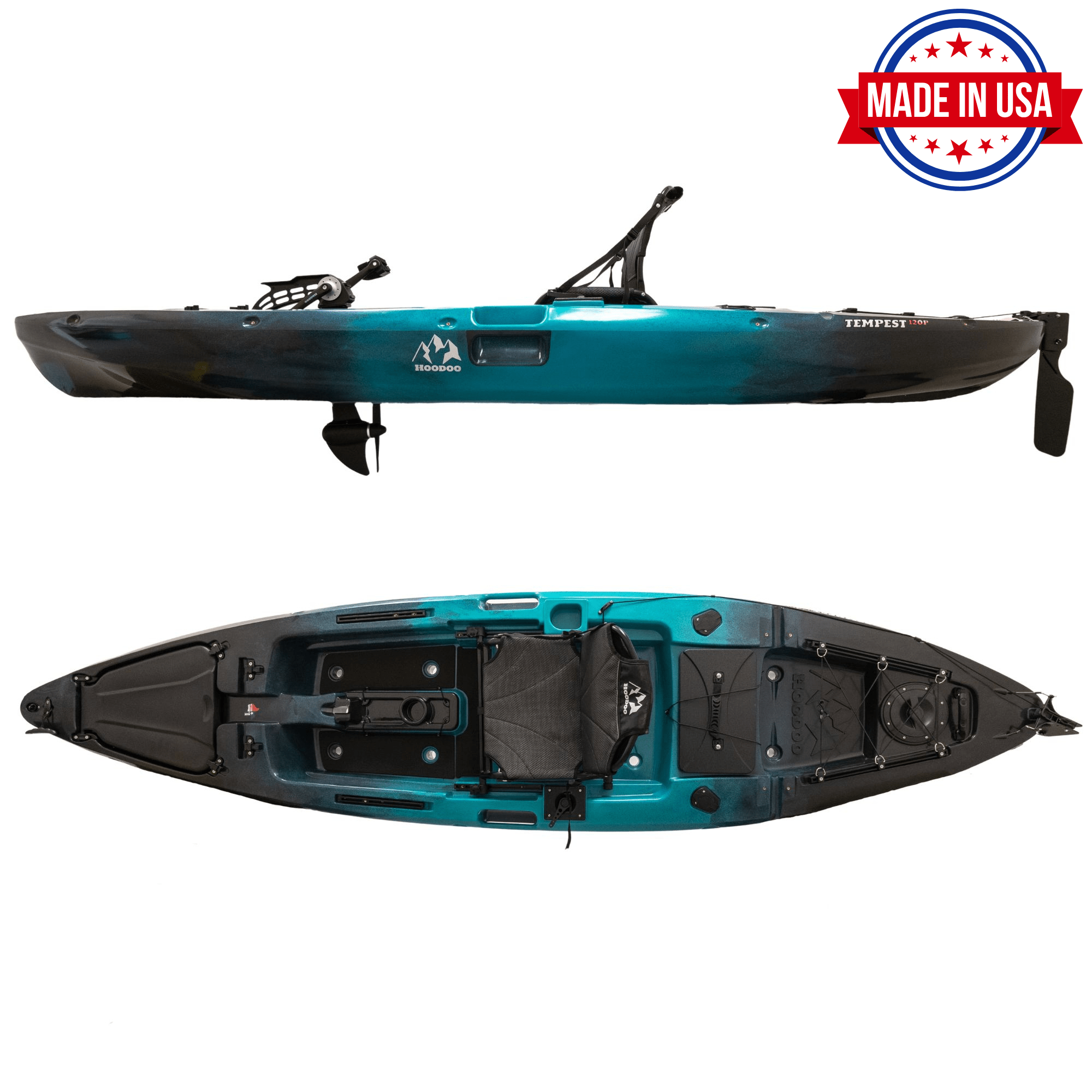 Hoodoo Tempest 120P Pedal Drive Kayak, Kayak, Hoodoo Sports, Propeller Drive Marine Reef at Festive Water Paddlesports
