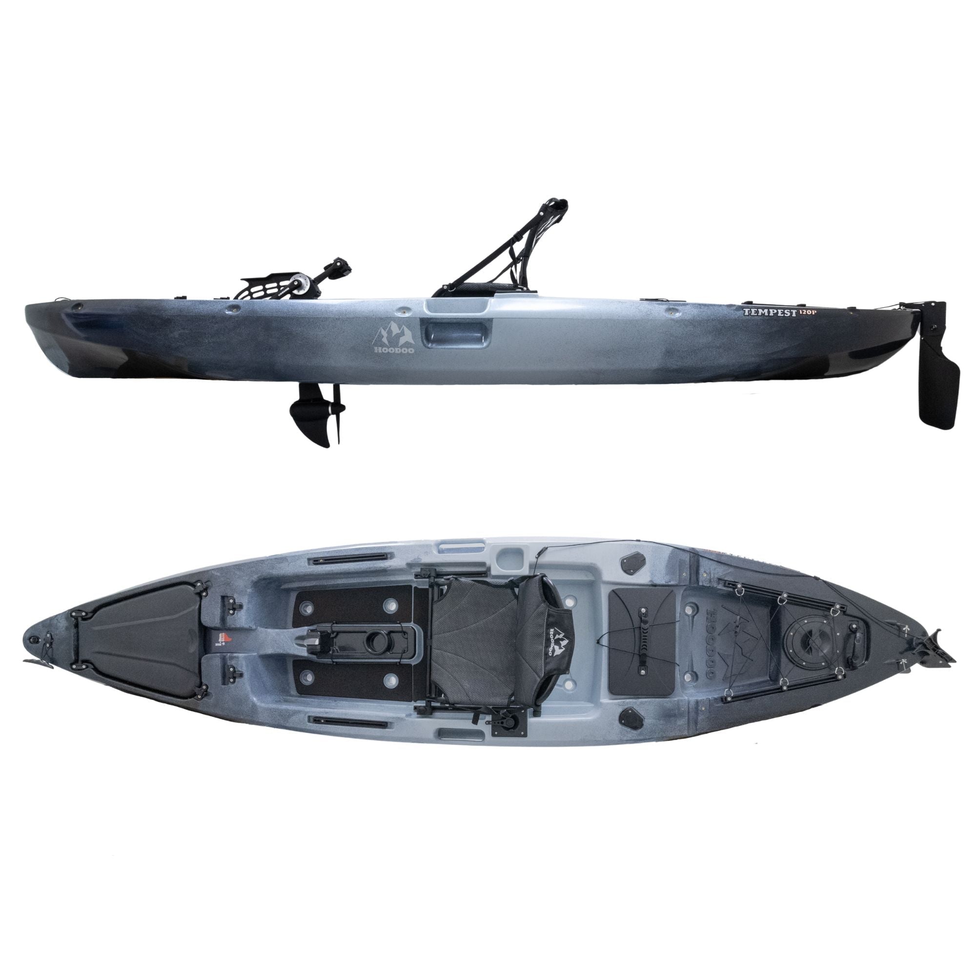 Hoodoo Tempest 120P Pedal Drive Kayak, Kayak, Hoodoo Sports, Propeller Drive Slate at Festive Water Paddlesports