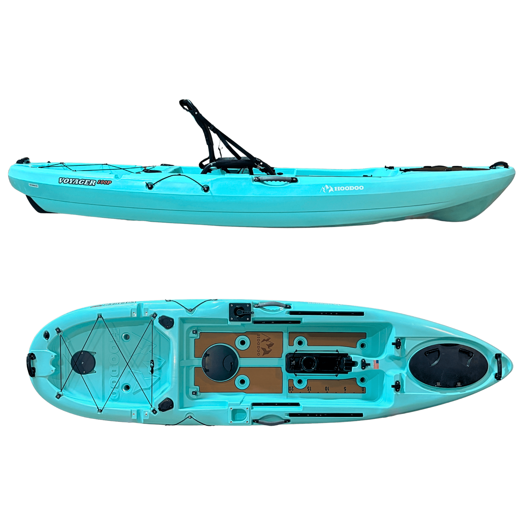 Hoodoo Voyager 100P Pedal Drive Kayak, Kayak, Hoodoo Sports, Paddle Only (No Prop Drive) Seafoam at Festive Water Paddlesports