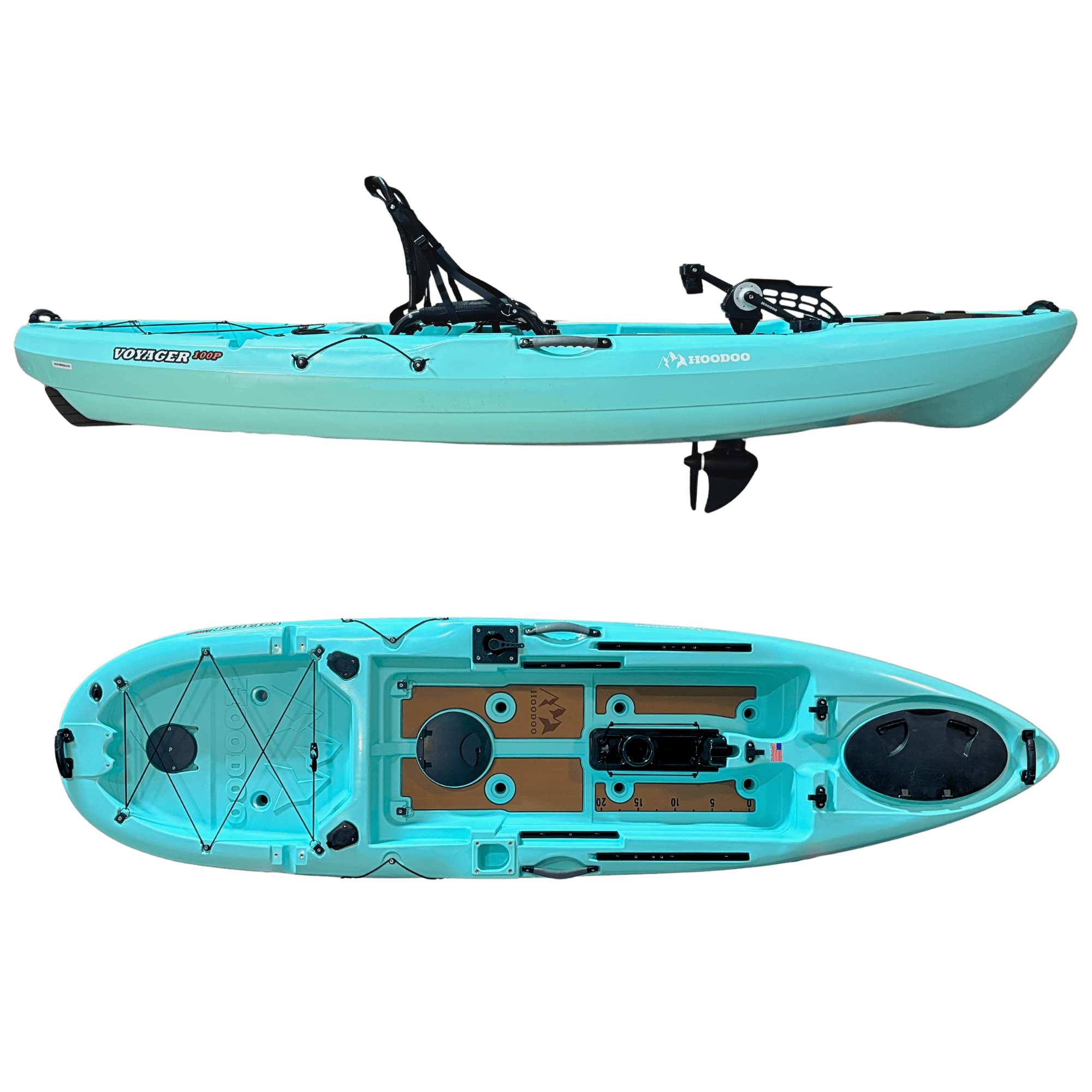 Hoodoo Voyager 100P Pedal Drive Kayak, Kayak, Hoodoo Sports, Paddle Only (No Prop Drive) Slate at Festive Water Paddlesports
