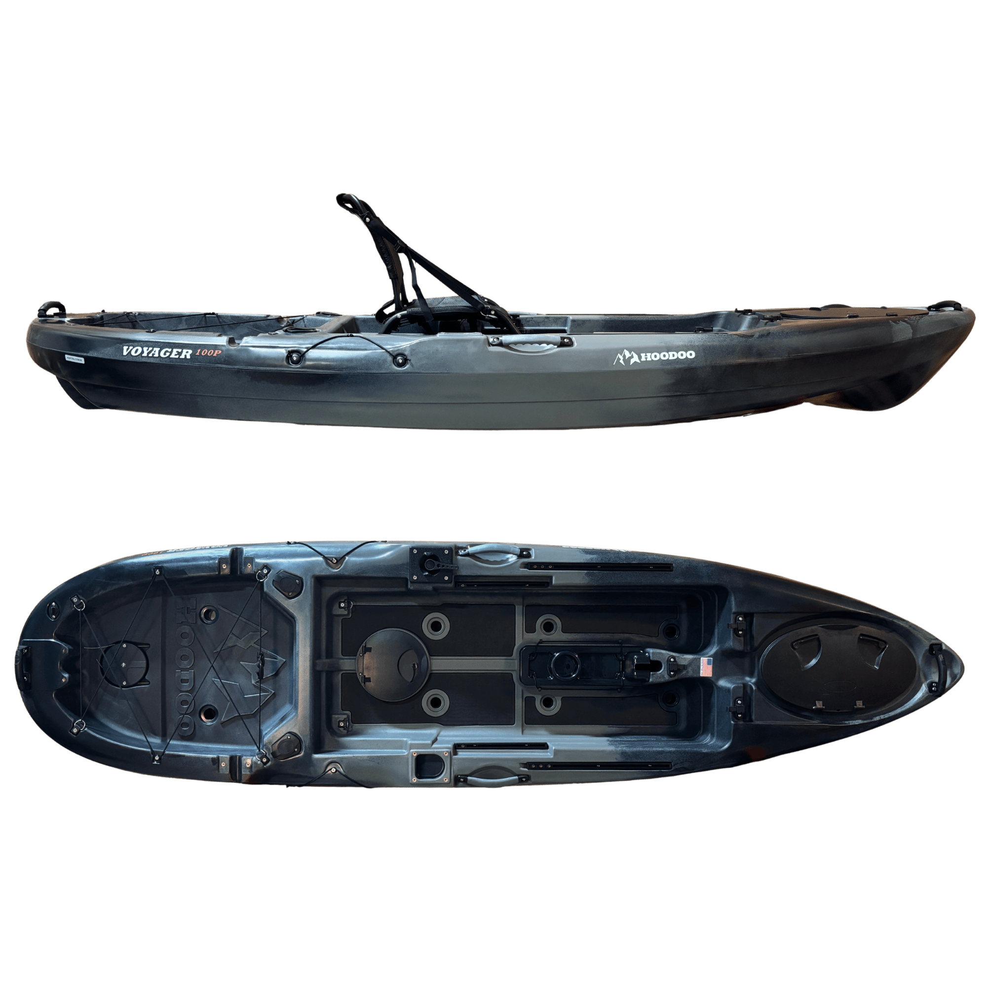 Hoodoo Voyager 100P Pedal Drive Kayak, Kayak, Hoodoo Sports, Paddle Only (No Prop Drive) Slate at Festive Water Paddlesports