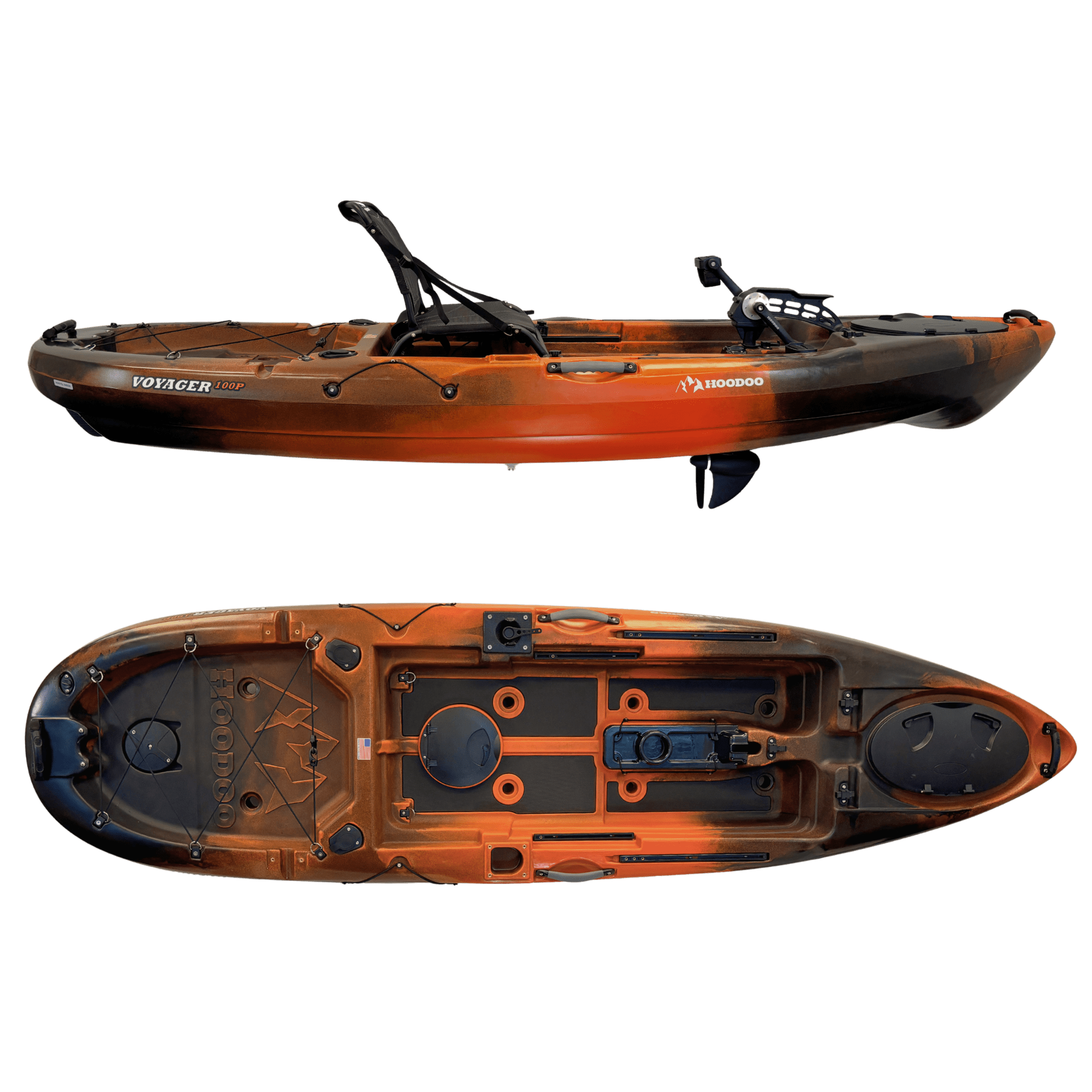 Hoodoo Voyager 100P Pedal Drive Kayak, Kayak, Hoodoo Sports, Propeller Drive Molten Lava at Festive Water Paddlesports