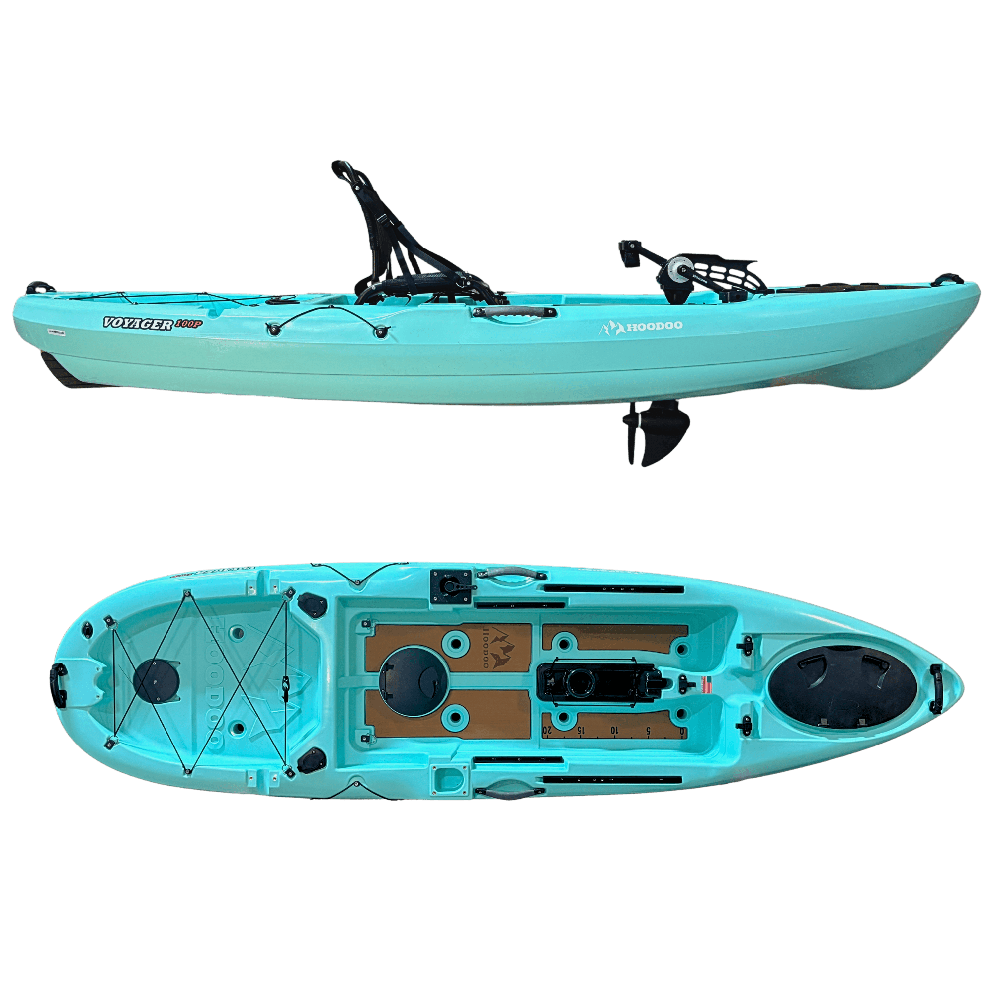 Hoodoo Voyager 100P Pedal Drive Kayak, Kayak, Hoodoo Sports, Propeller Drive Seafoam at Festive Water Paddlesports