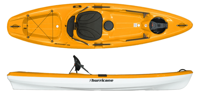 Hurricane Skimmer 106 Kayak, , Festive Water Paddlesports, Mango (Blemish) at Festive Water Paddlesports