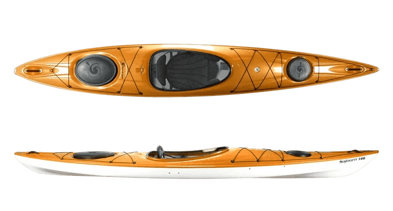 Hurricane Sojourn 146 Touring Kayak with Rudder, Touring Kayak, Hurricane, Mango, , at Festive Water Paddlesports
