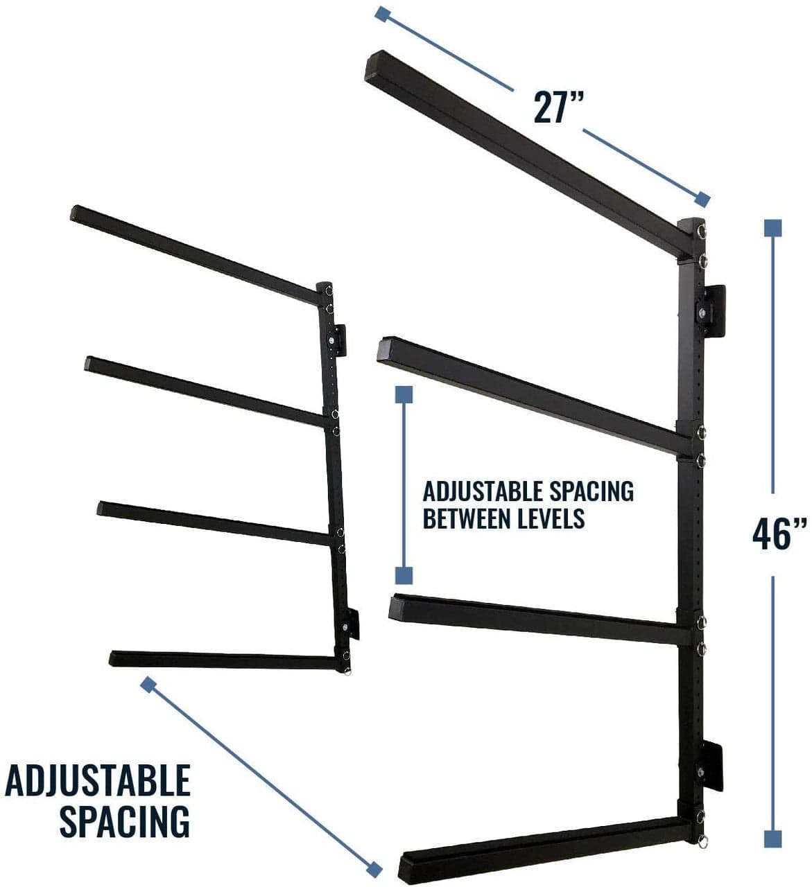 Indoor Wall Rack | 46 Inch Adjustable Height | Kayak & SUP, Wall Mounted, StoreYourBoard, , , at Festive Water Paddlesports