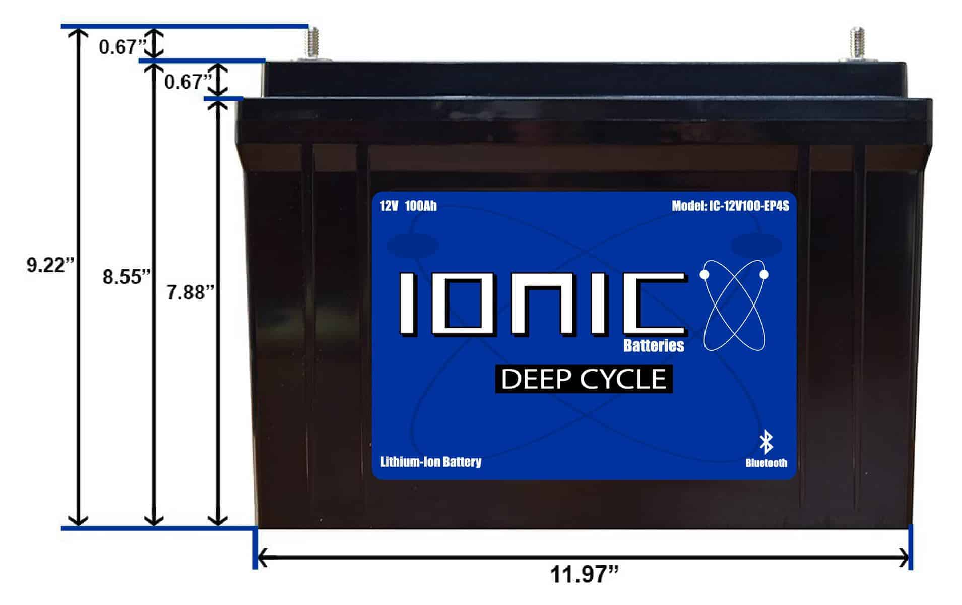 Ionic Lithium 12V 100Ah LiFePO4 Deep Cycle Battery + Bluetooth, Battery, Ionic Lithium, , , at Festive Water Paddlesports