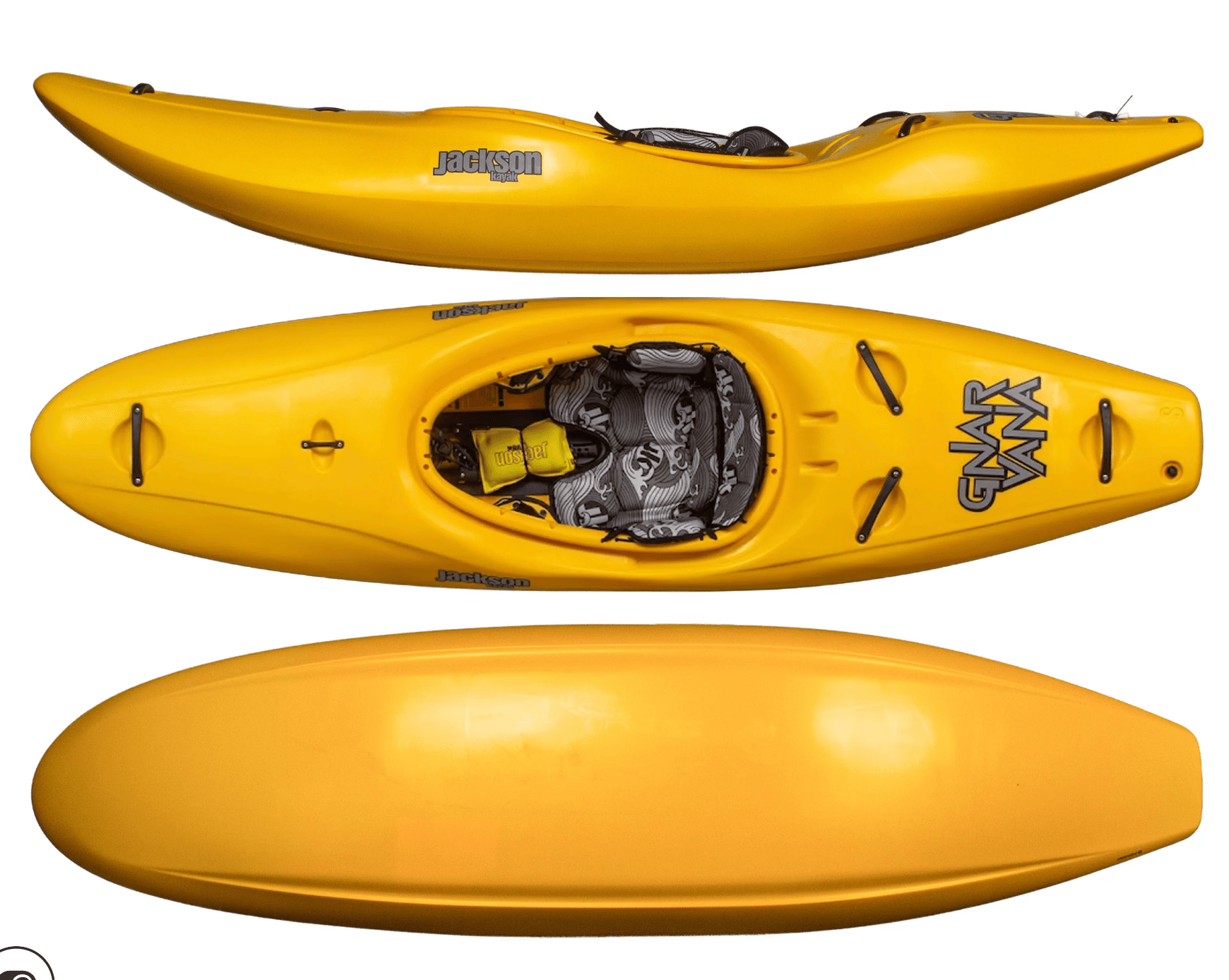 Jackson Kayak Gnarvana Whitewater Kayak, Whitewater Kayak, Jackson Kayak, Yellow Small at Festive Water Paddlesports