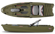 Jonny Boats Bass 100, Fishing Kayak, FeelFree, Army Green, , at Festive Water Paddlesports