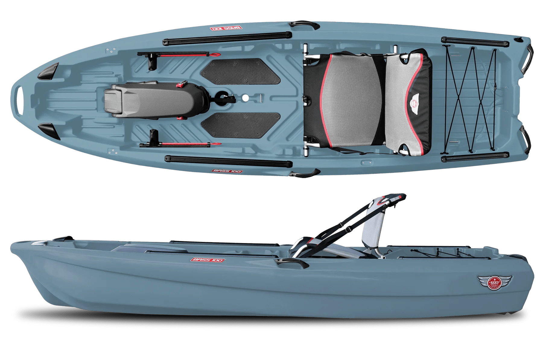 Jonny Boats Bass 100, Fishing Kayak, FeelFree, Blue Gray, , at Festive Water Paddlesports