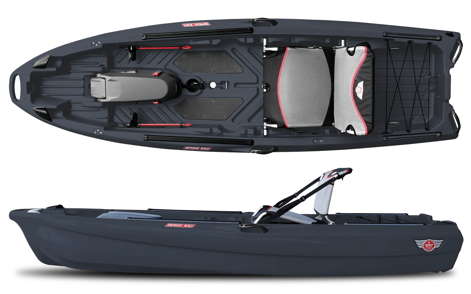 Jonny Boats Bass 100, Fishing Kayak, FeelFree, Charcoal, , at Festive Water Paddlesports