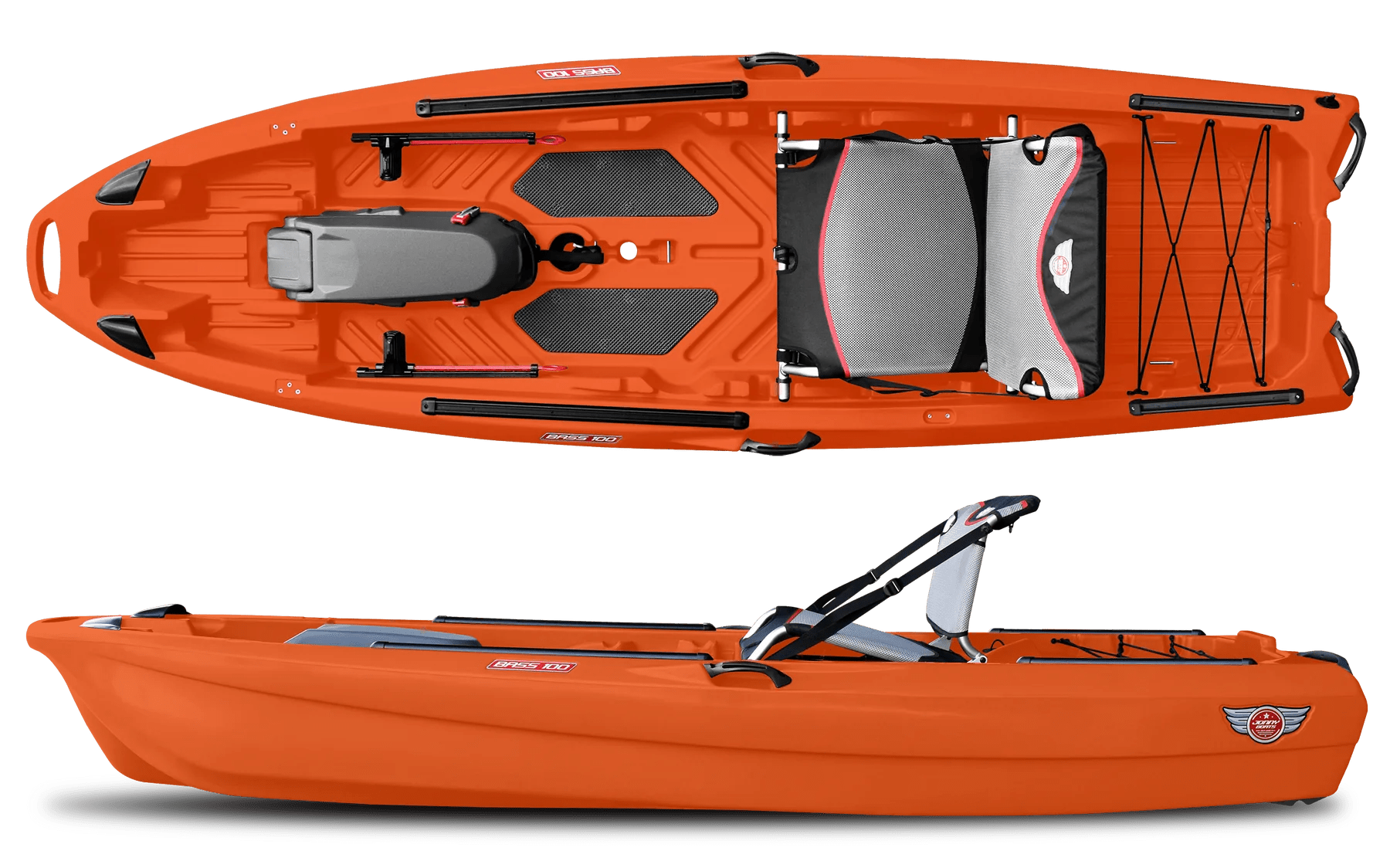 Jonny Boats Bass 100, Fishing Kayak, FeelFree, Orange, , at Festive Water Paddlesports
