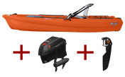 Jonny Boats Bass 100 with Jonny Pod Fixed Motor Package, Fishing Kayak, Feelfree, Orange, , at Festive Water Paddlesports