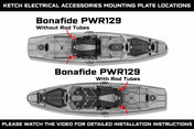 Ketch Electrical Accessories Mounting Plate for Bonafide PWR 129, Kayak Rigging, Ketch Products, , , at Festive Water Paddlesports