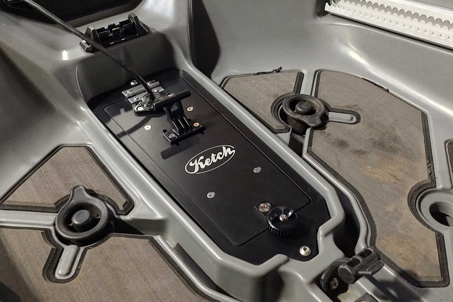 Ketch TrapDoor PWR129 Swing - Away Transducer Mount / Dry pod Delete Plate, Kayak Accessories, Ketch Products, at Festive Water Paddlesports