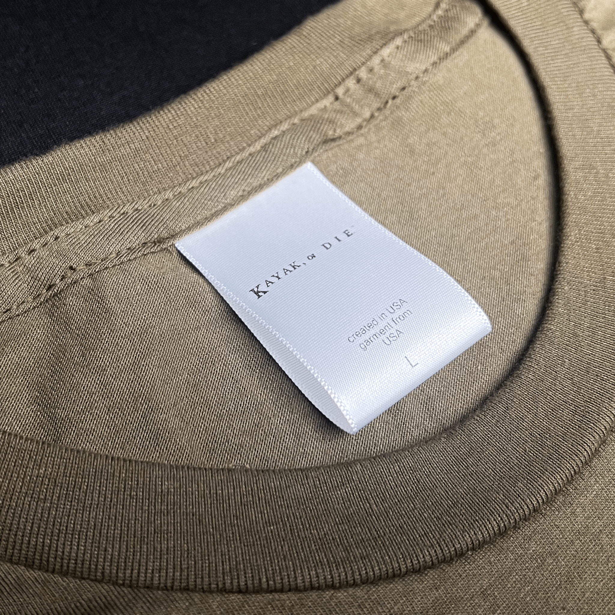 K,orD. CHEST LOGO TEE, tshirts, Kayak, or Die™, military green s at Festive Water Paddlesports