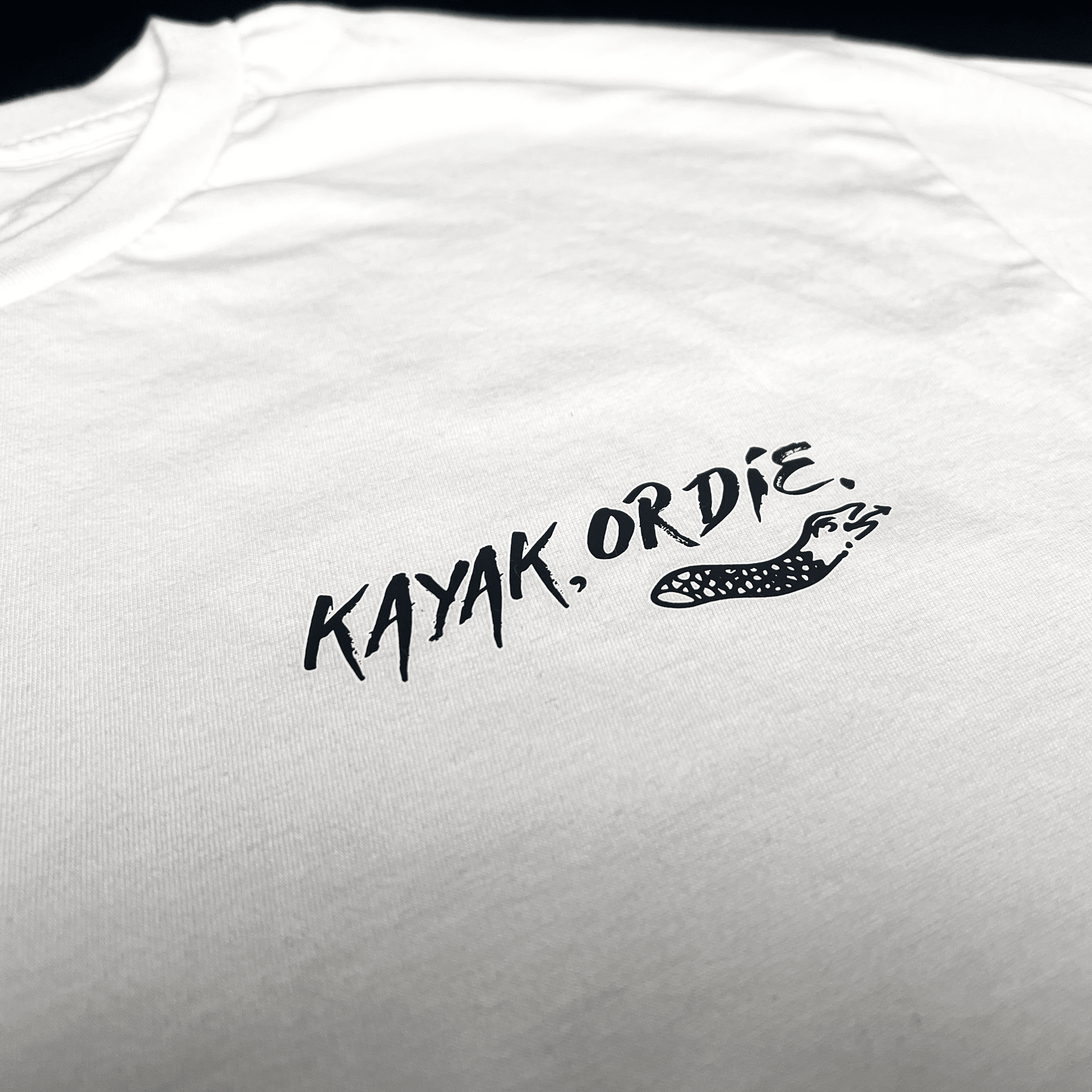 K,orD. CHEST LOGO TEE, tshirts, Kayak, or Die™, white s at Festive Water Paddlesports