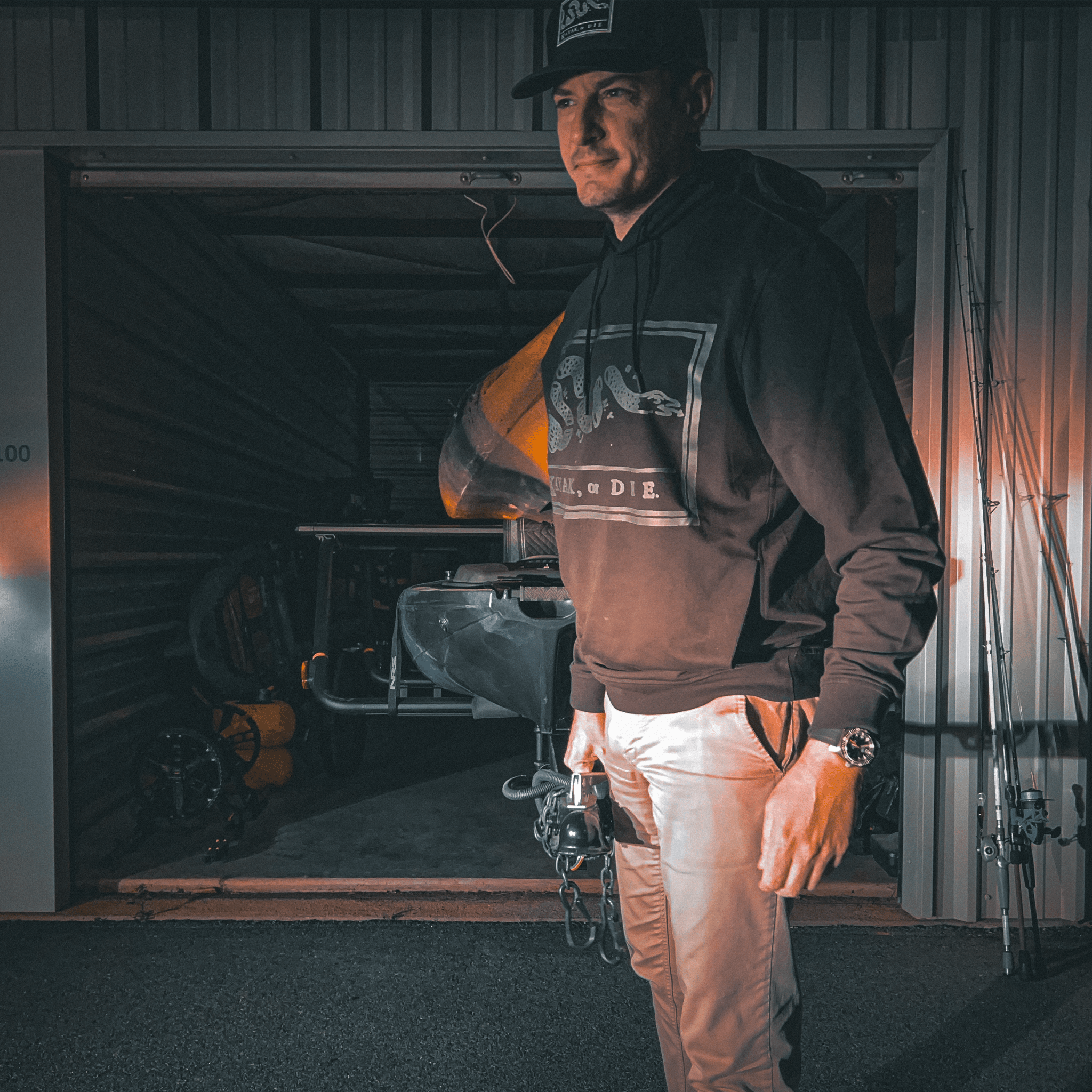 K,orD. HOODIE FULL CHEST, Hoodie, Kayak, or Die™, S at Festive Water Paddlesports