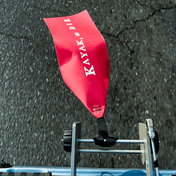 K,orD. Long Load Flag, Flag, Kayak, or Die™, White Text at Festive Water Paddlesports