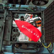 K,orD. Long Load Flag, Flag, Kayak, or Die™, White Text at Festive Water Paddlesports