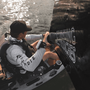 K,orD. LONG SLEEVE PERFORMANCE HOODIE, Hoodie, Kayak, or Die™, S at Festive Water Paddlesports