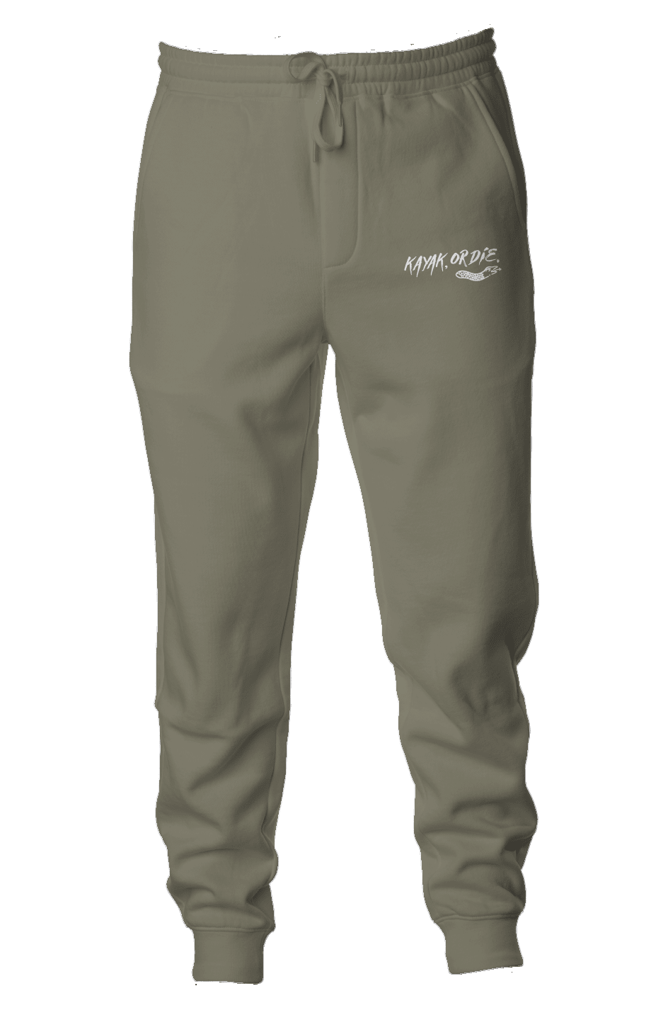 K,orD. MIDWEIGHT FLEECE JOGGERS, pants, Kayak, or Die™, Army xs at Festive Water Paddlesports