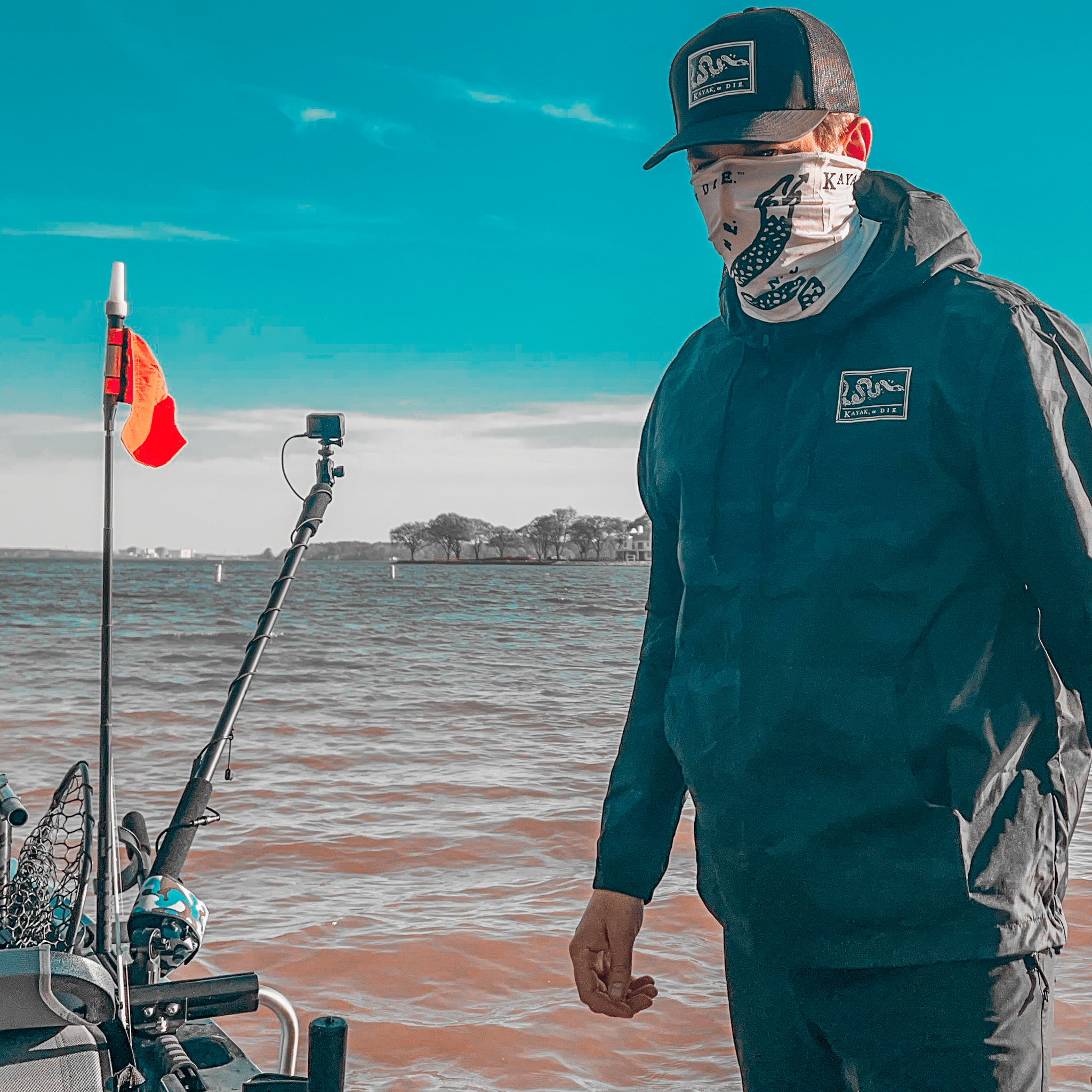 K,orD. NECK GAITER, Neck Gaiter, Kayak, or Die™, M at Festive Water Paddlesports